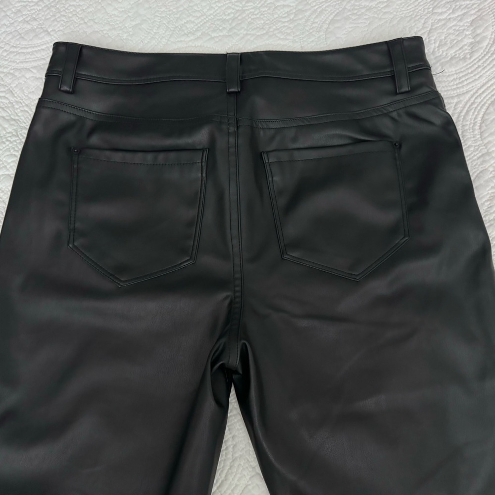 Black Faux Leather Jeans
